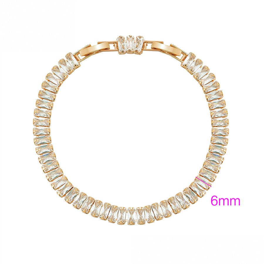 18k gold plated tennis bracelet harma jewelry baguette cut stones