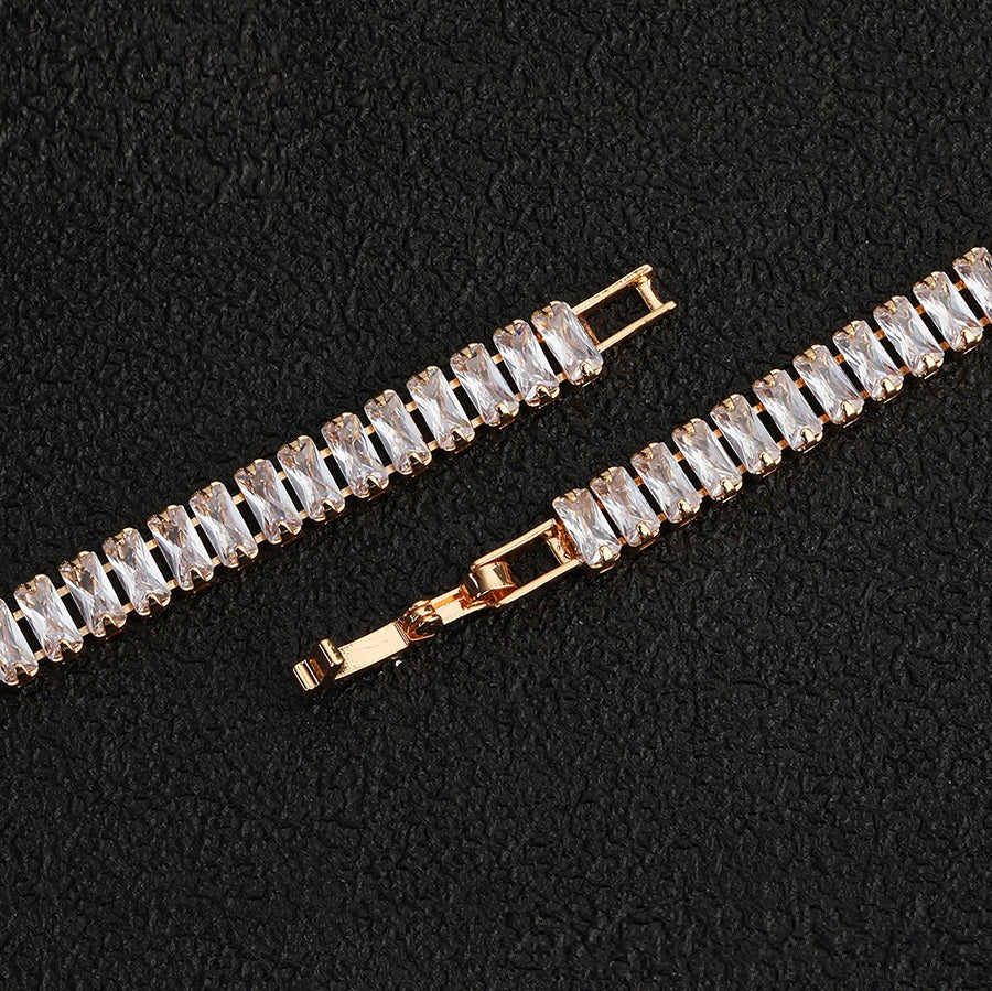 18k gold plated tennis bracelet harma jewelry baguette cut stones