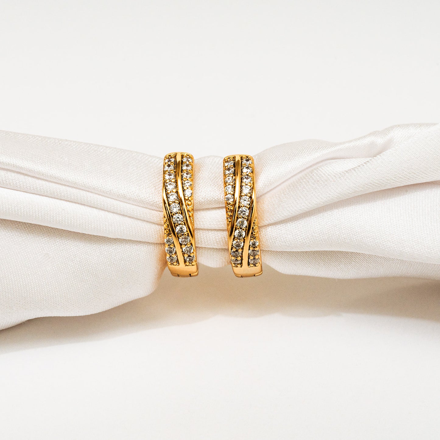 Harma gold plated Golden Harvest Hoop Earrings