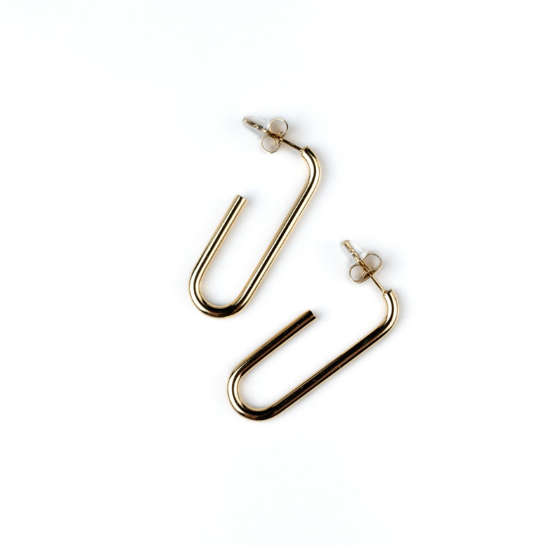Harma jewelry Essential 14k gold plated Paper Clip Stud Earrings