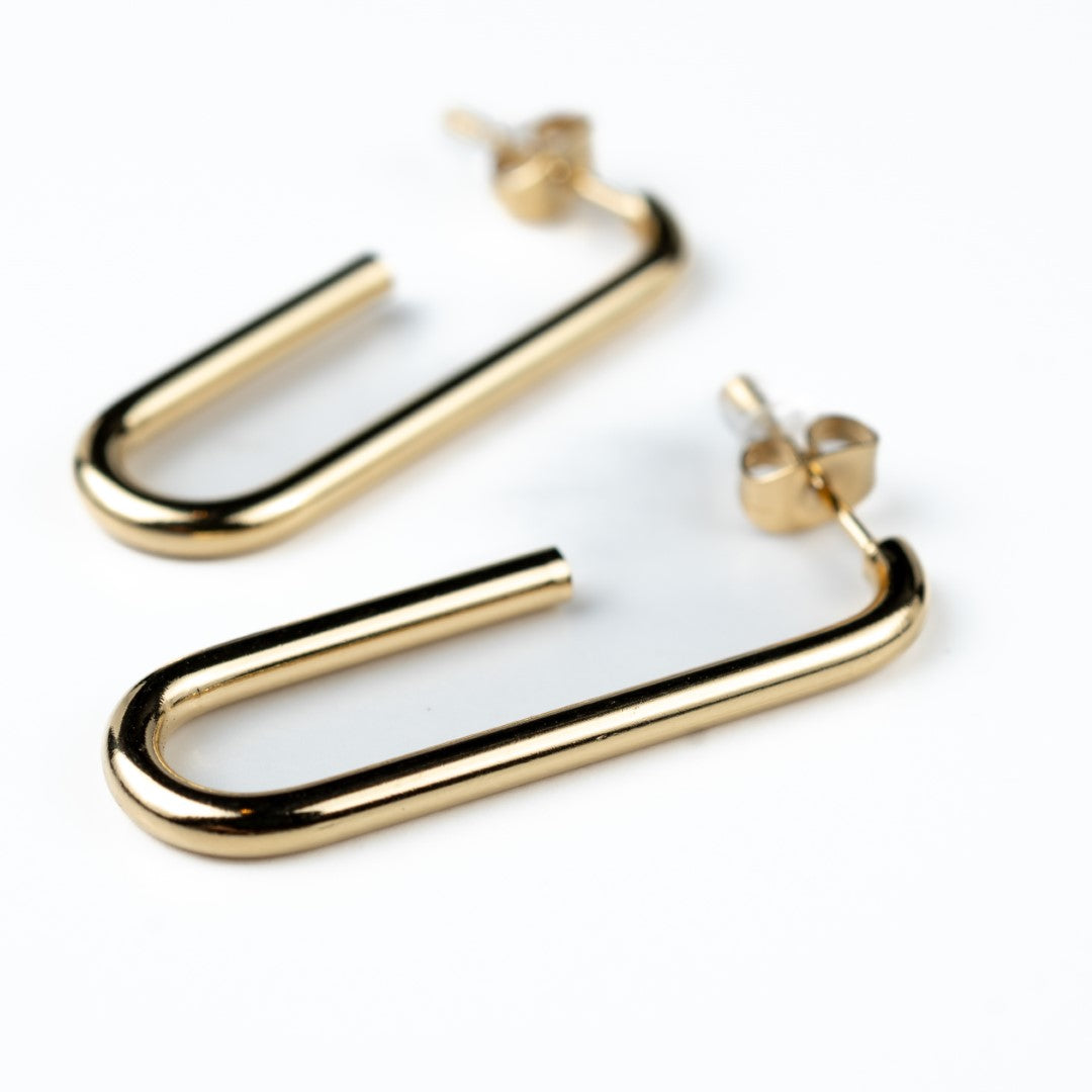 Harma jewelry Essential 14k gold plated Paper Clip Stud Earrings