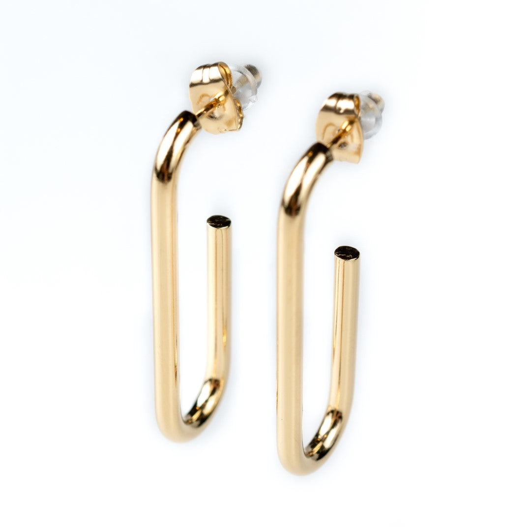 Harma jewelry Essential 14k gold plated Paper Clip Stud Earrings