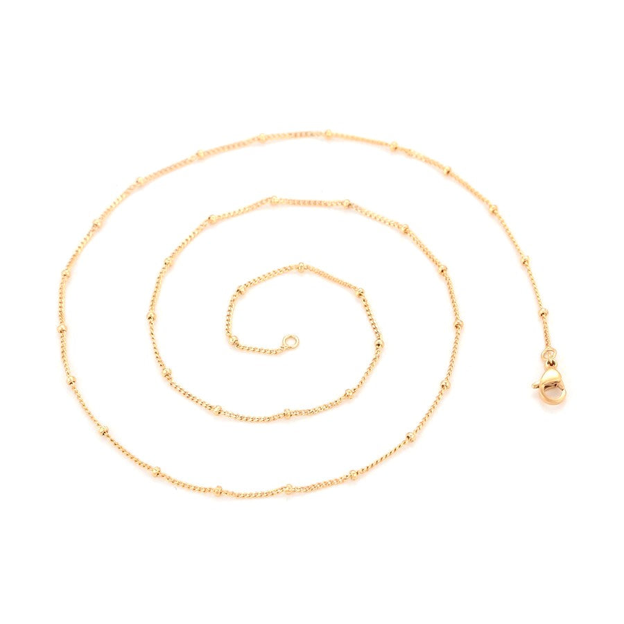 Harma Essentials 18k gold plated Petite Satellite Bead Chain Necklace