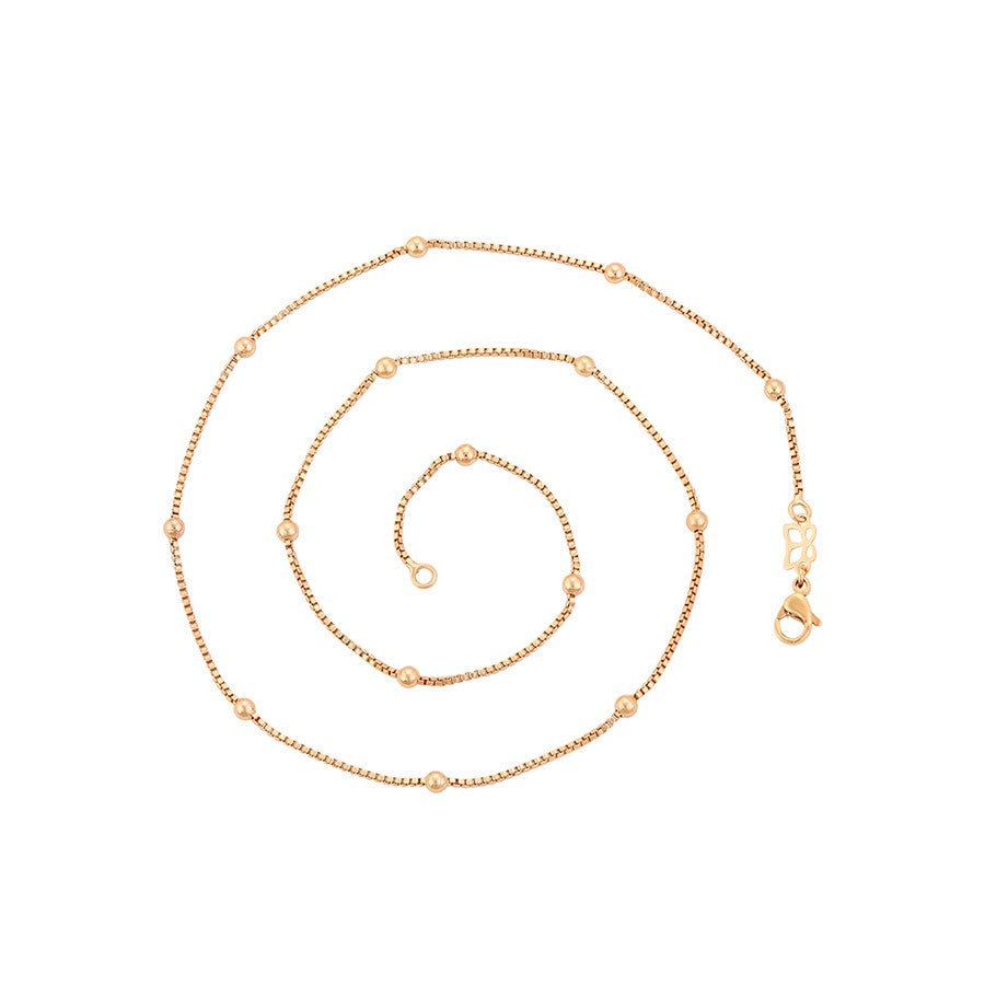 Harma Essentials 18k gold plated Satellite Bead Box Chain Necklace