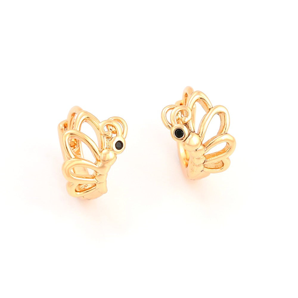 Harma Girls 18k gold plated Flying Butterfly Hoop Earrings