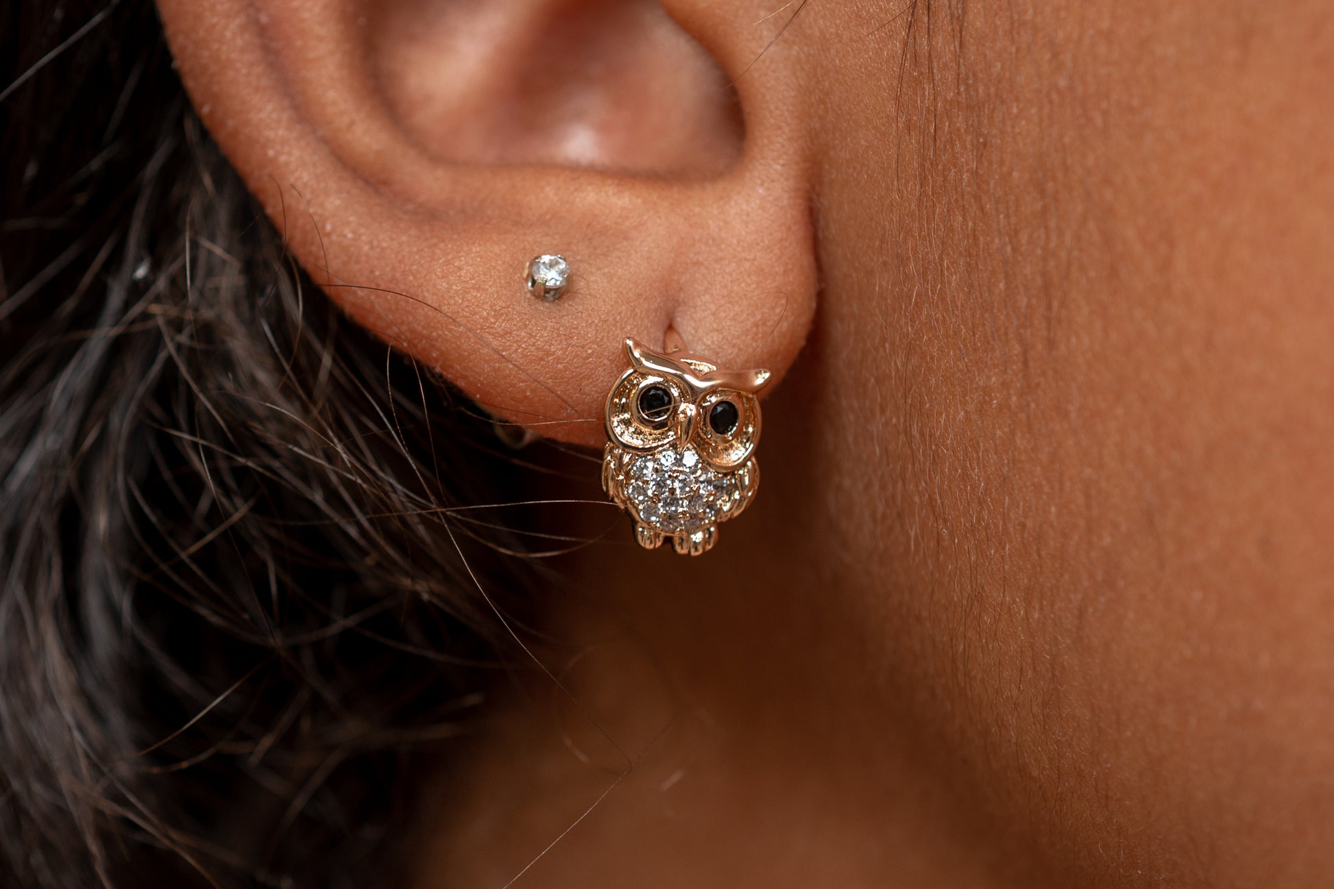 Harma Girls Jewelry Observant Owl Hoop Earrings