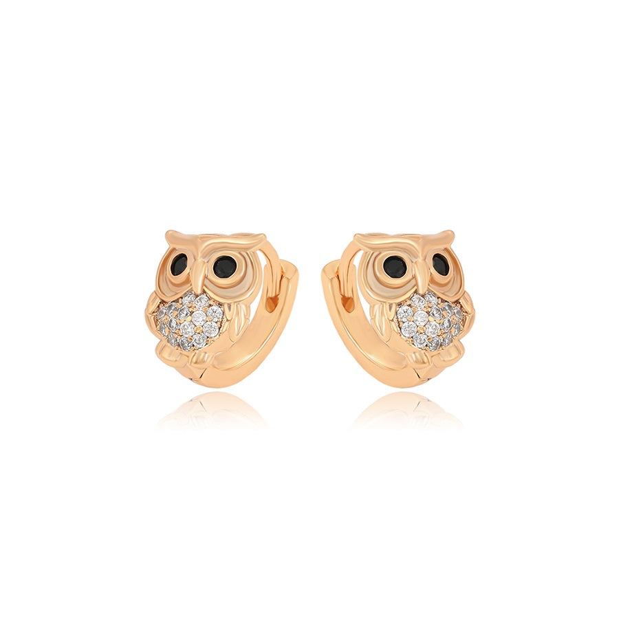 Harma Girls Jewelry Observant Owl Hoop Earrings