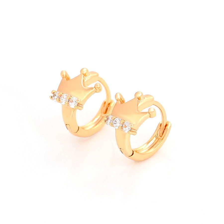 Harma Girls 18k gold plated Own your Crown Hoop Earrings
