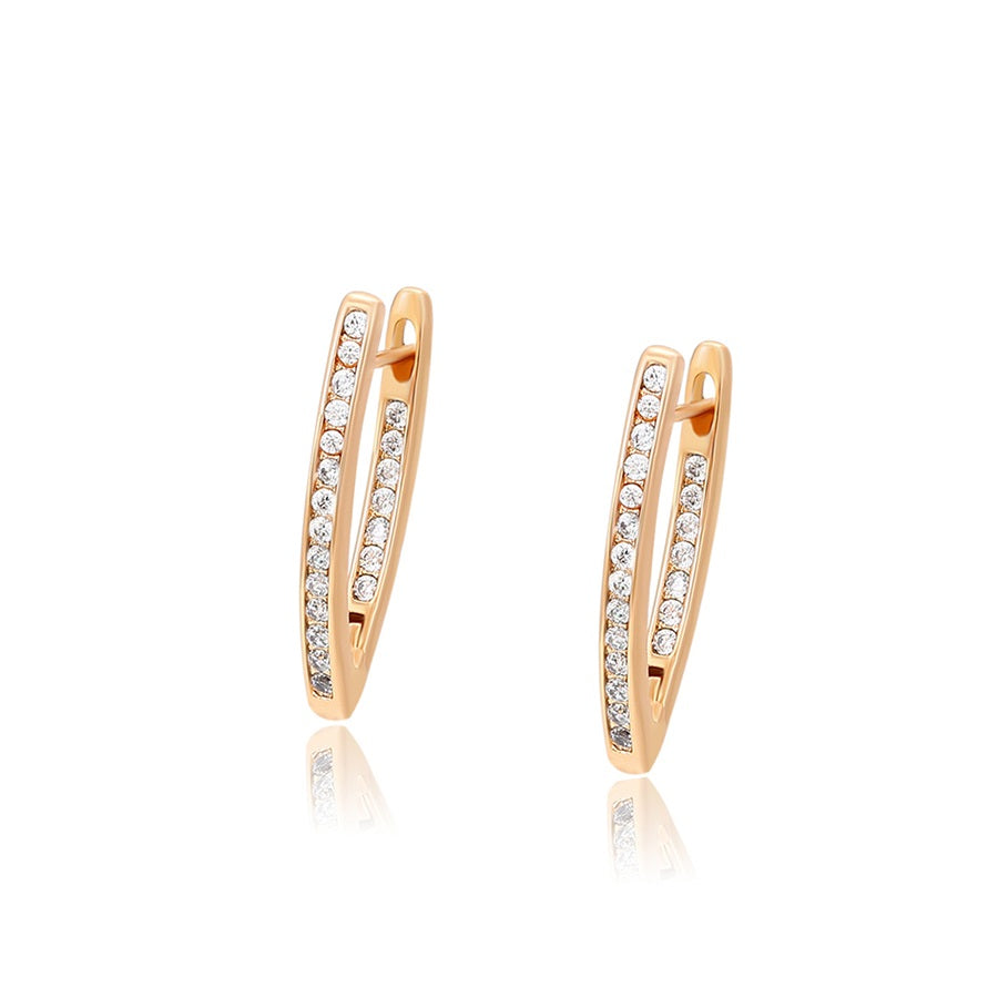 Harma jewelry 18k gold plated Inside Out Gold V-Huggie Earrings
