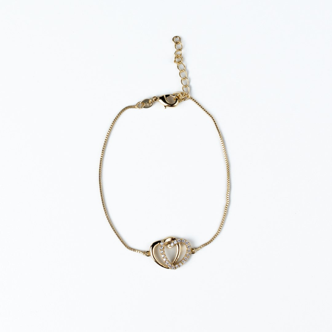 Love More Double Heart Chain Bracelet - HARMA