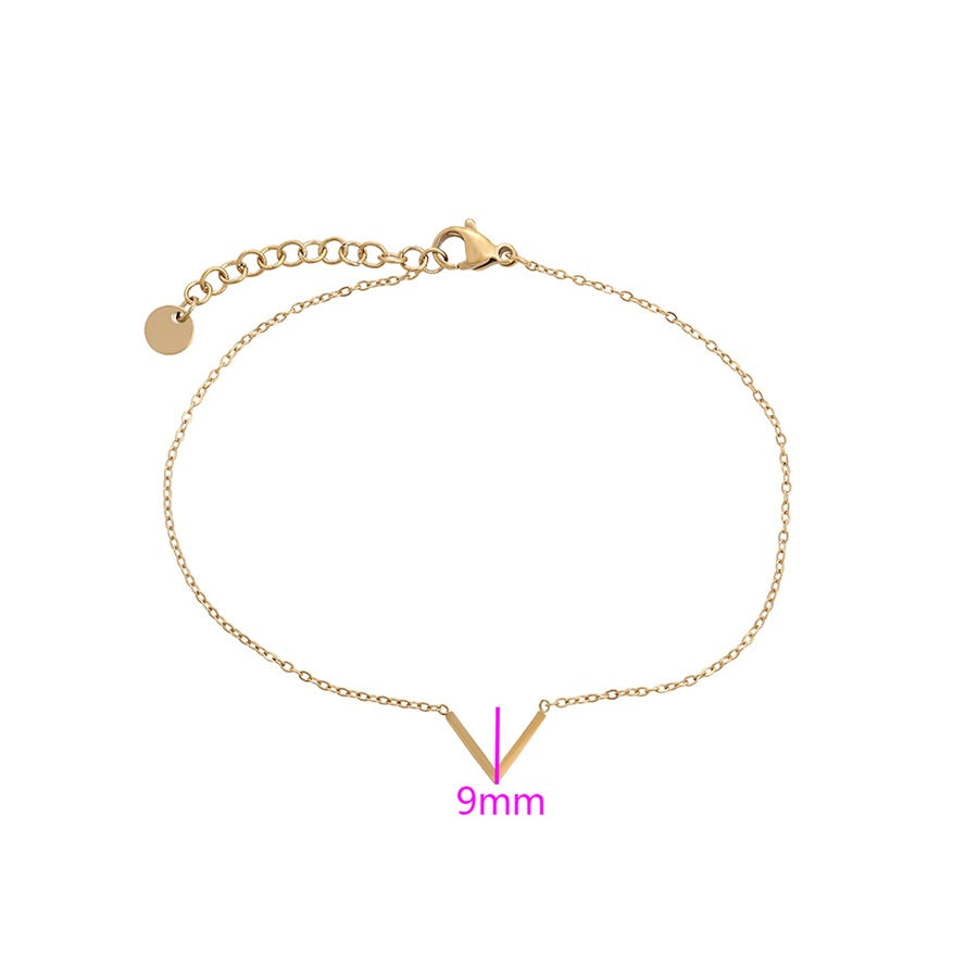 Harma Jewelry 14k gold plated Minimal Gold Tone Chevron Anklet