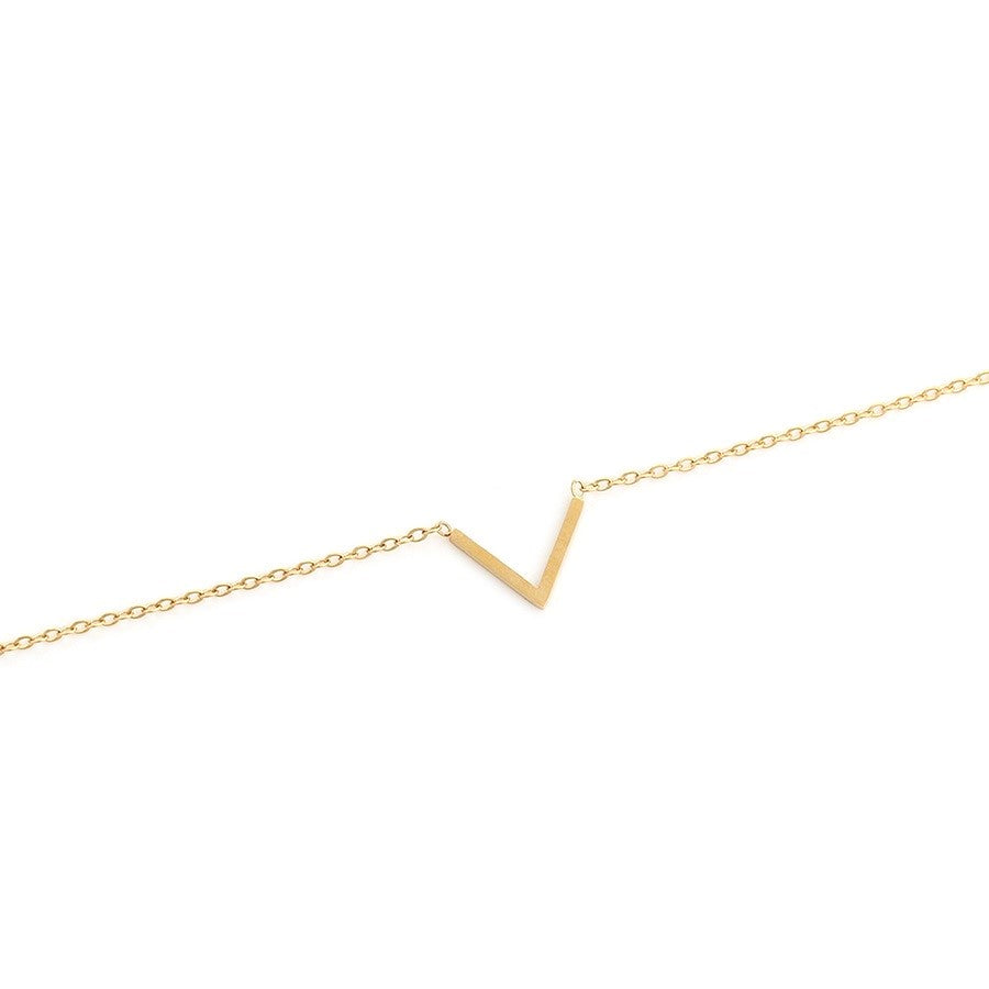 Harma Jewelry 14k gold plated Minimal Gold Tone Chevron Anklet