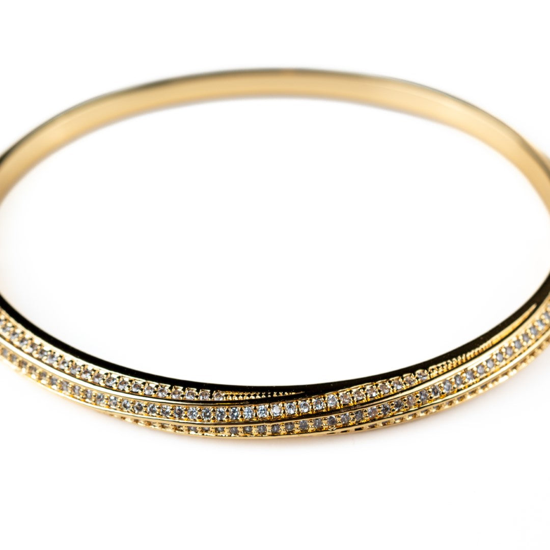 Harma jewelry dawn collection 18k gold plated Beyond the Horizon Zirconia Bangle Bracelet