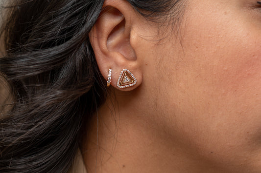 harma jewelry 18k gold plated Perfect Balance Triangle Stud Earrings