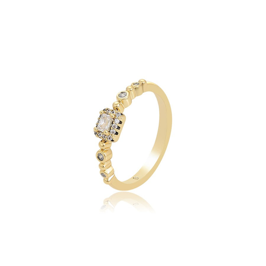 Harma jewelry 14k gold plated Sideways Baguette Dawn Zirconia Ring
