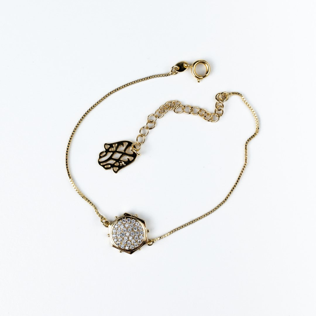 Harma jewelry dawn collection 14k gold plated True North Hexagon Zirconia Bracelet