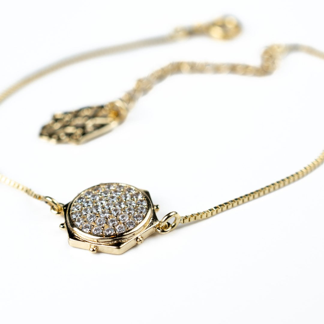 Harma jewelry dawn collection 14k gold plated True North Hexagon Zirconia Bracelet