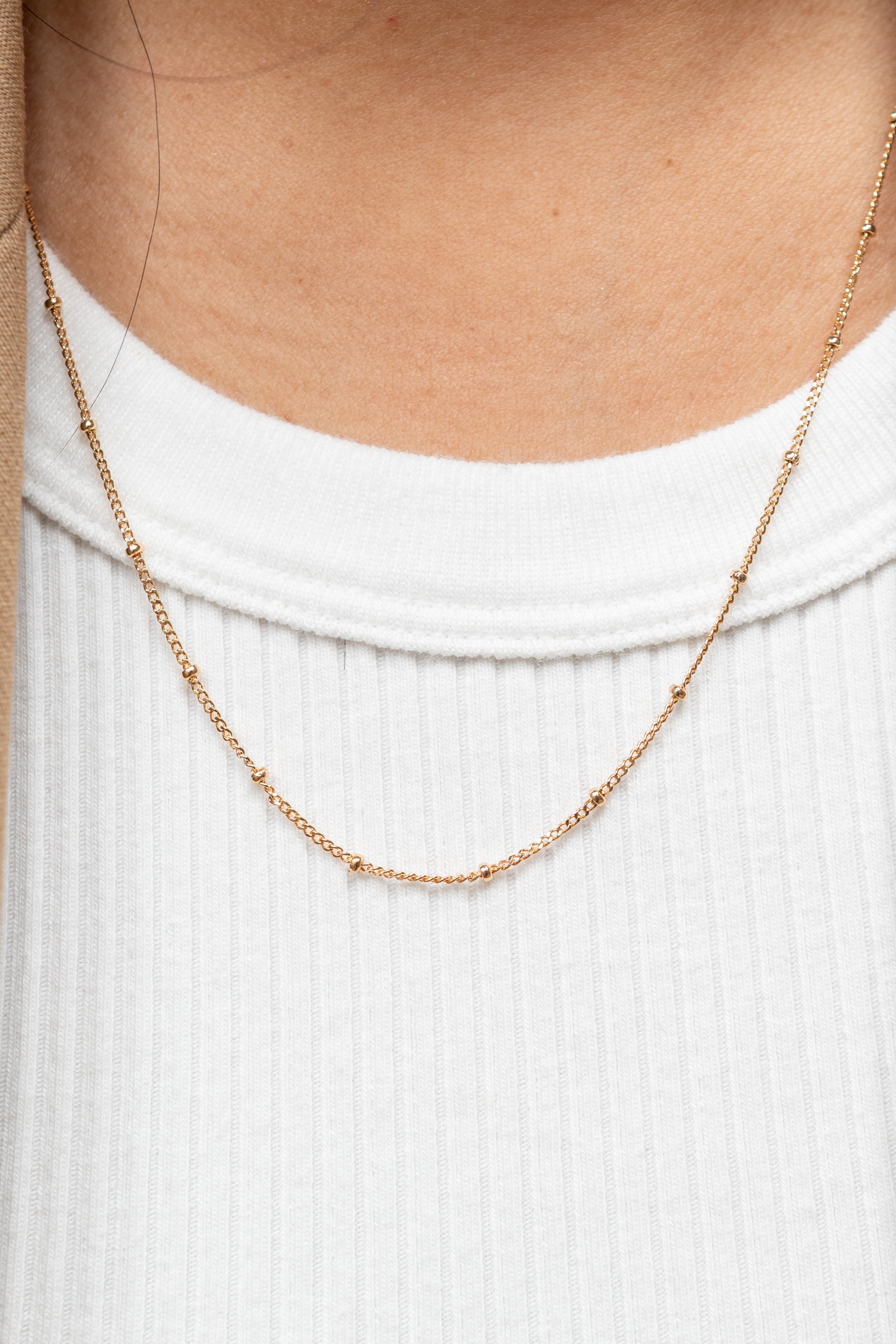 Harma Essentials 18k gold plated Petite Satellite Bead Chain Necklace