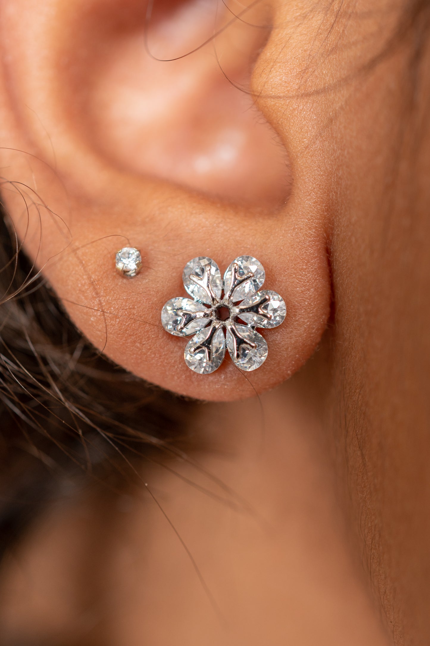 Harma Girls Flower Blossom Zirconia Stud Earrings