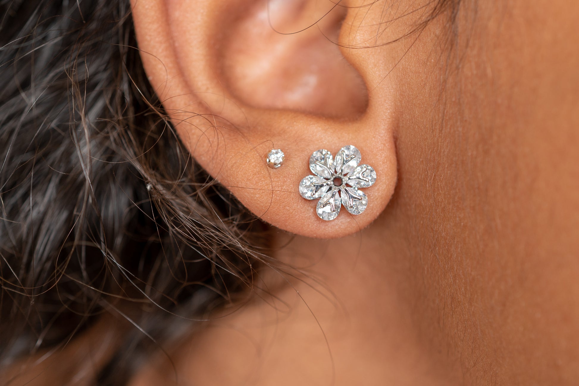 Harma Girls Flower Blossom Zirconia Stud Earrings