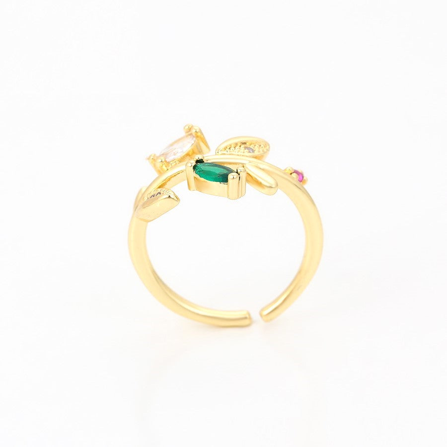 Harma Jewelry Dawn Collection solidarity with palestine Olive Branch of Hope Adjustable Ring
