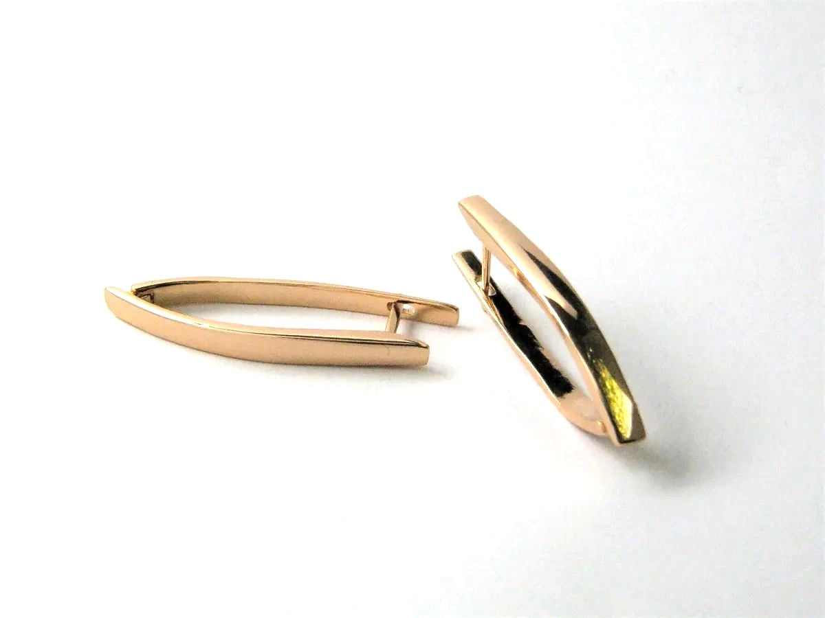 harma jewelry 18k gold plated Sleek Modern Huggie Earrings