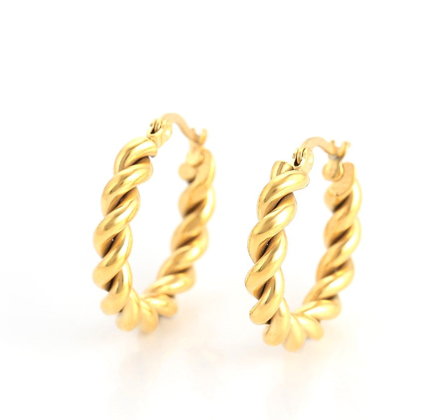 harma jewelry divine collection 24k gold plated Fearless Twisted Earrings