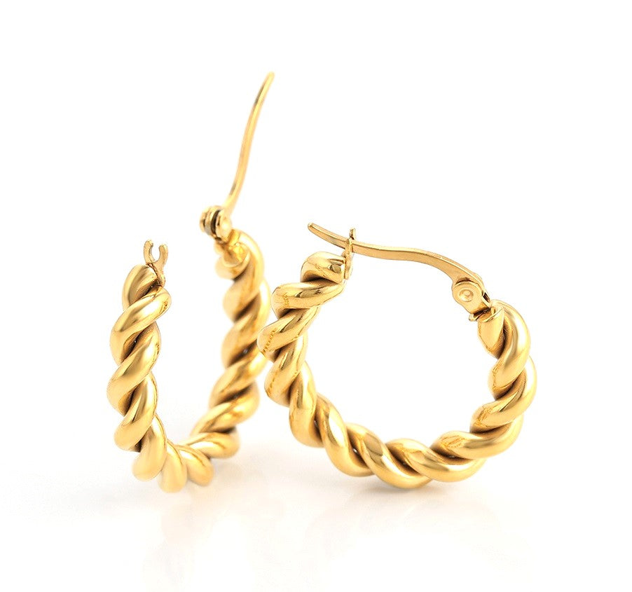 harma jewelry divine collection 24k gold plated Fearless Twisted Earrings