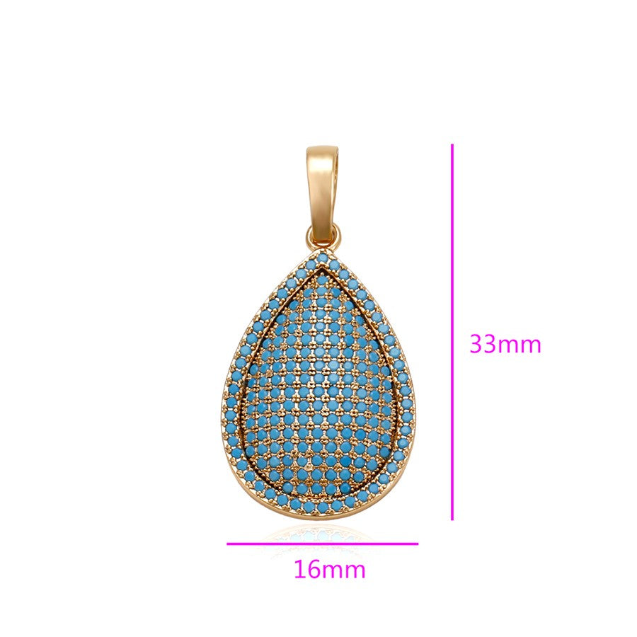 harma jewelry 18k gold plated teardrop zirconia and turquoise necklace fundraising product